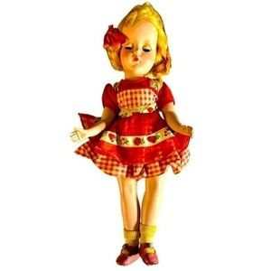 Vintage 15” Nancy Lee Hard Plastic Doll – Sleep Eyes, 1950s Original Dress